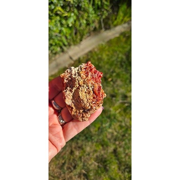 Vanadinite and Hematite Quartz Crystal - Picture 4 of 6